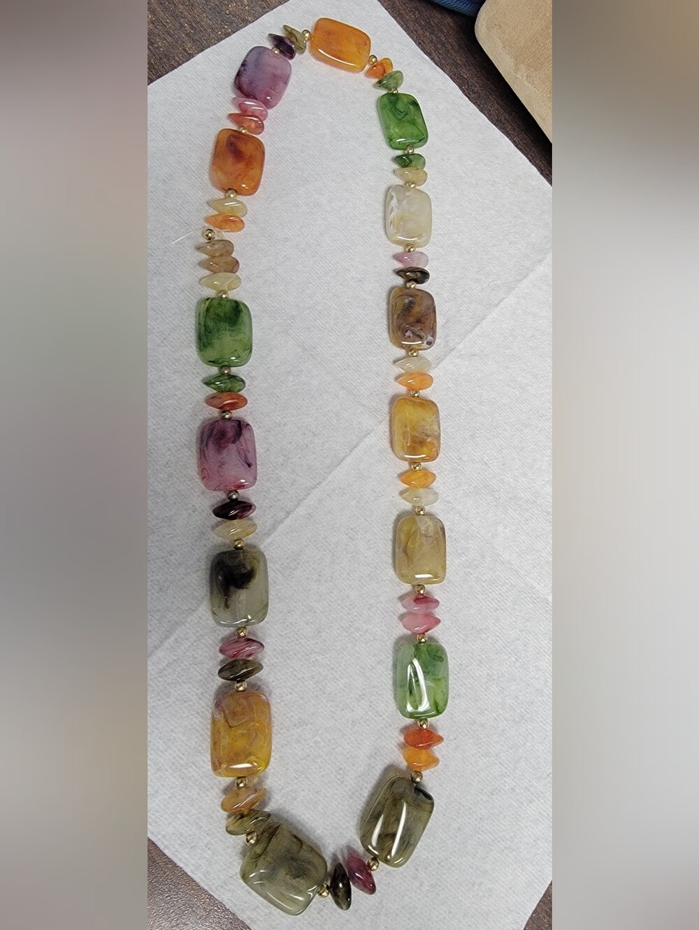 Multi-Color Resin Bead Necklace